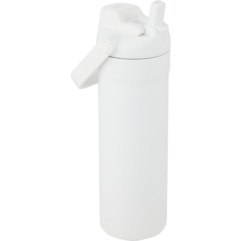 Ranier 2-in-1 Insulated Bottle with Straw and Chug Lid, 25 oz Laser Engraving - White - Right Angle