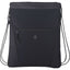 Raven Expandable Drawstring Bag with Earbud Port - Black - Front