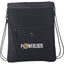 Raven Expandable Drawstring Bag with Earbud Port Full Color - Black - Front
