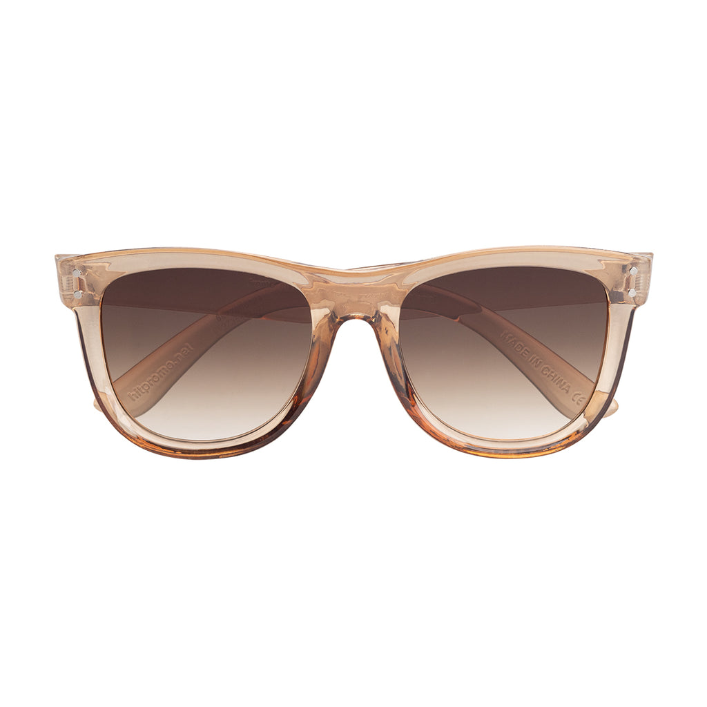 Ravi Sunglasses with Recycled Frames and Inverted Lenses - Champagne with Brown - Front