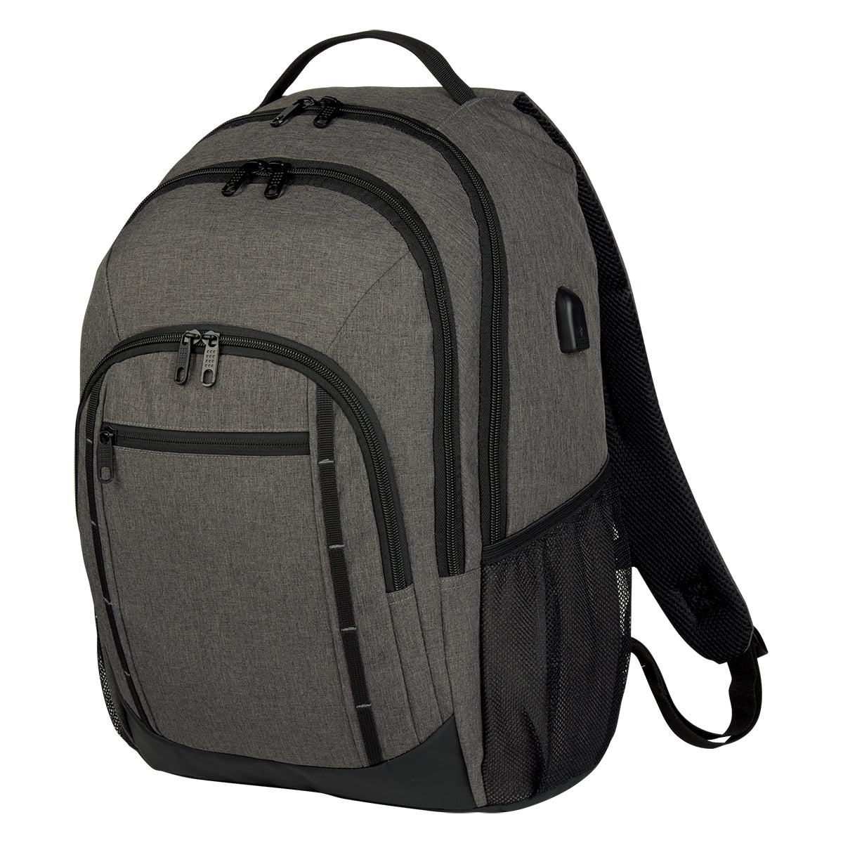 Reagan Laptop Backpack, Heathered - Gray - Angle