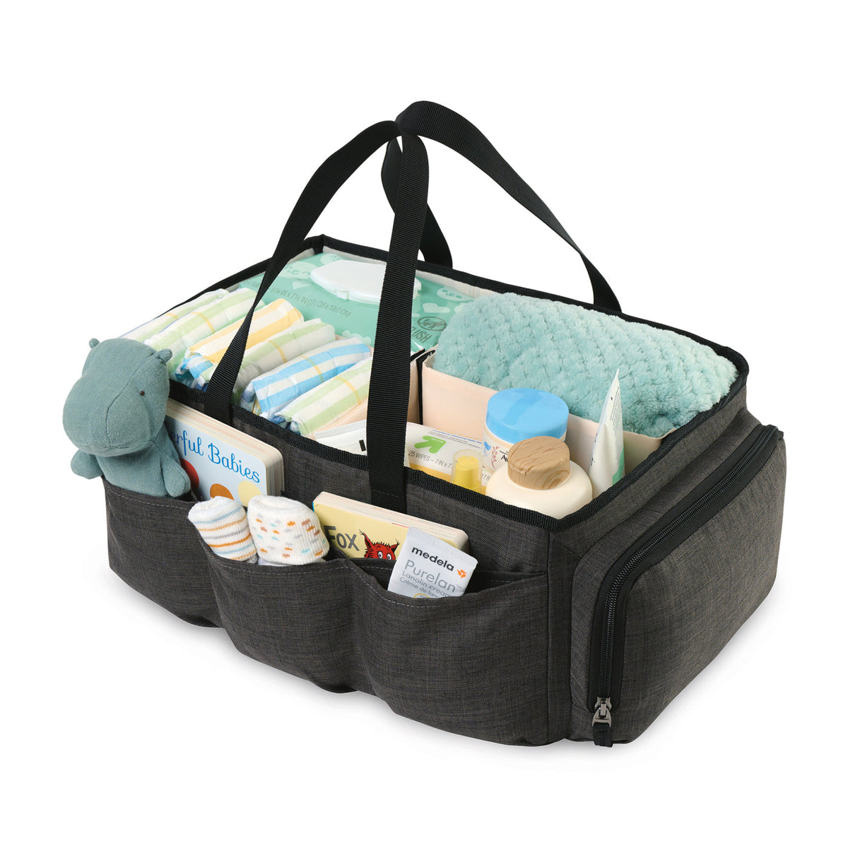 Reagan Nursery Caddy in Recycled PET - Charcoal Heather - View 2