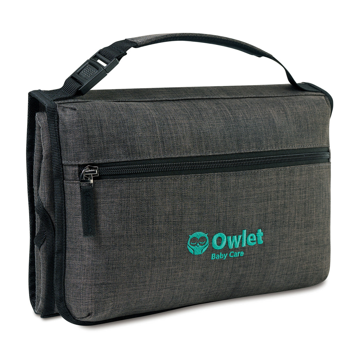 Reagan Portable Changing Station in Recycled PET Embroidery - Charcoal Heather - View 3