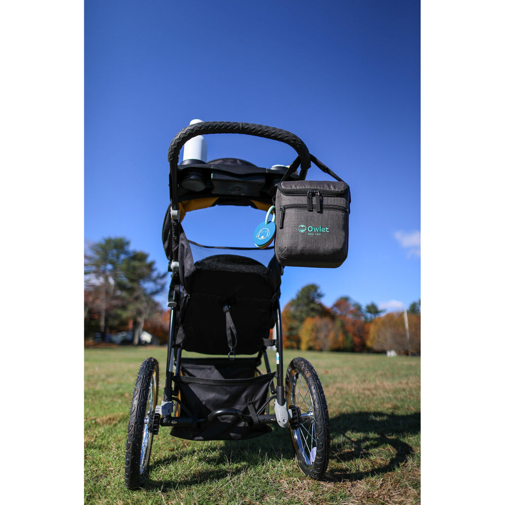 Reagan Recycled Baby Bottle Cooler with Stroller Clip Transfer - Charcoal Heather - View 4