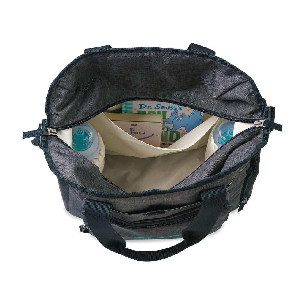 Reagan Recycled Baby Carryall Tote with Insulated Pocket - Charcoal Heather - View 3