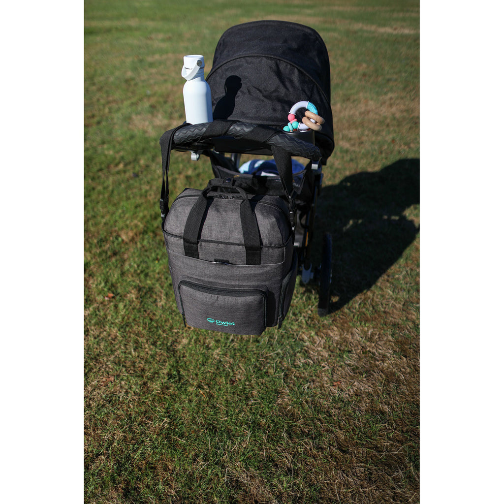 Reagan Recycled Baby Carryall Tote with Insulated Pocket - Charcoal Heather - View 5