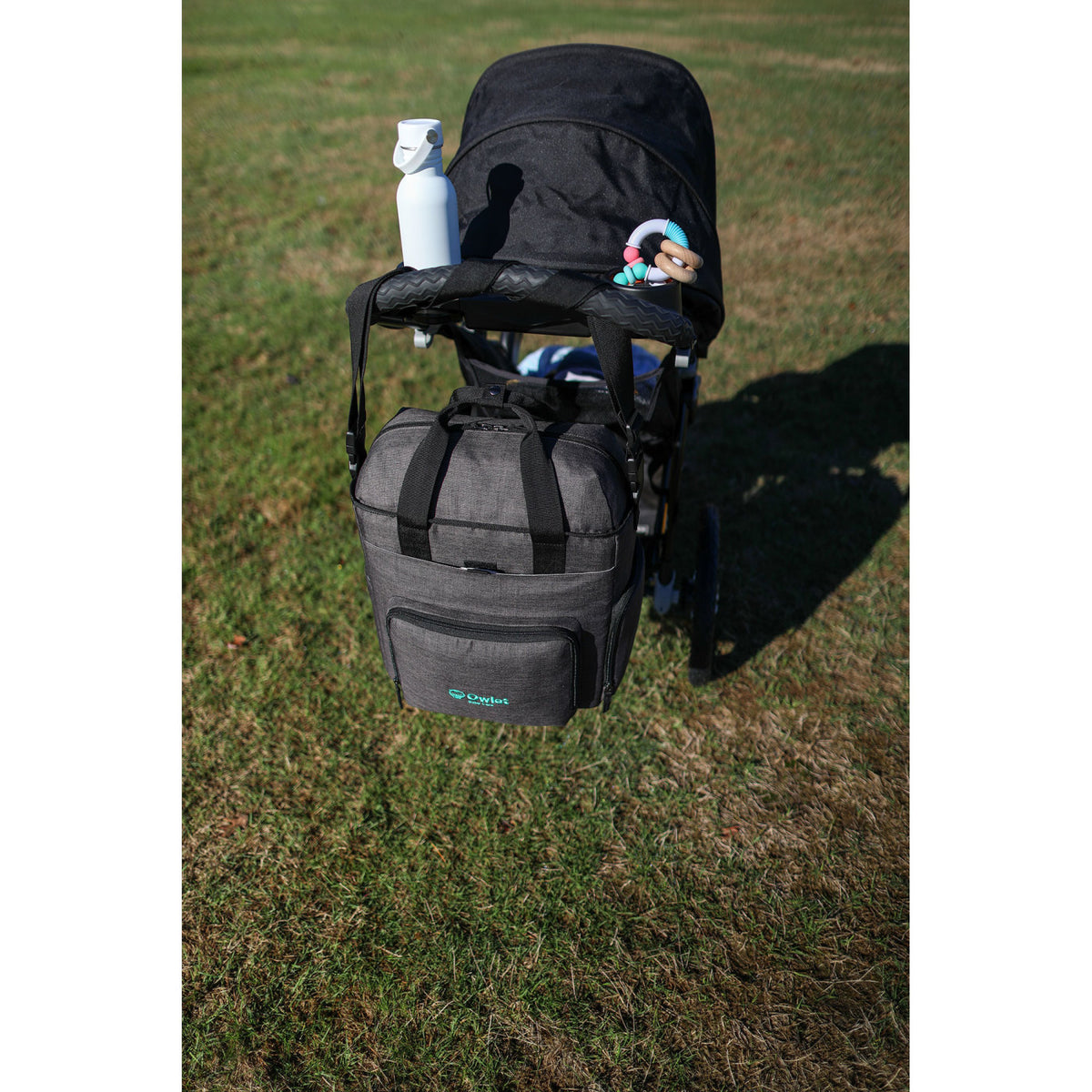 Reagan Recycled Baby Carryall Tote with Insulated Pocket - Charcoal Heather - View 5