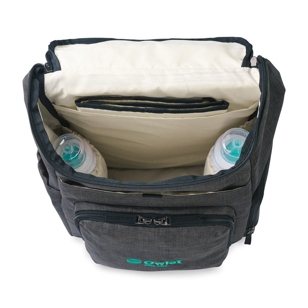 Reagan Recycled Diaper Backpack with Changing Pad - Charcoal Heather - View 3