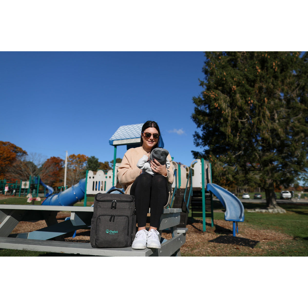 Reagan Recycled Diaper Backpack with Changing Pad - Charcoal Heather - View 8