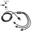 Realm Aluminum 3-in-1 Charging Cable, 47 Inch Laser Engraving - Black - Front