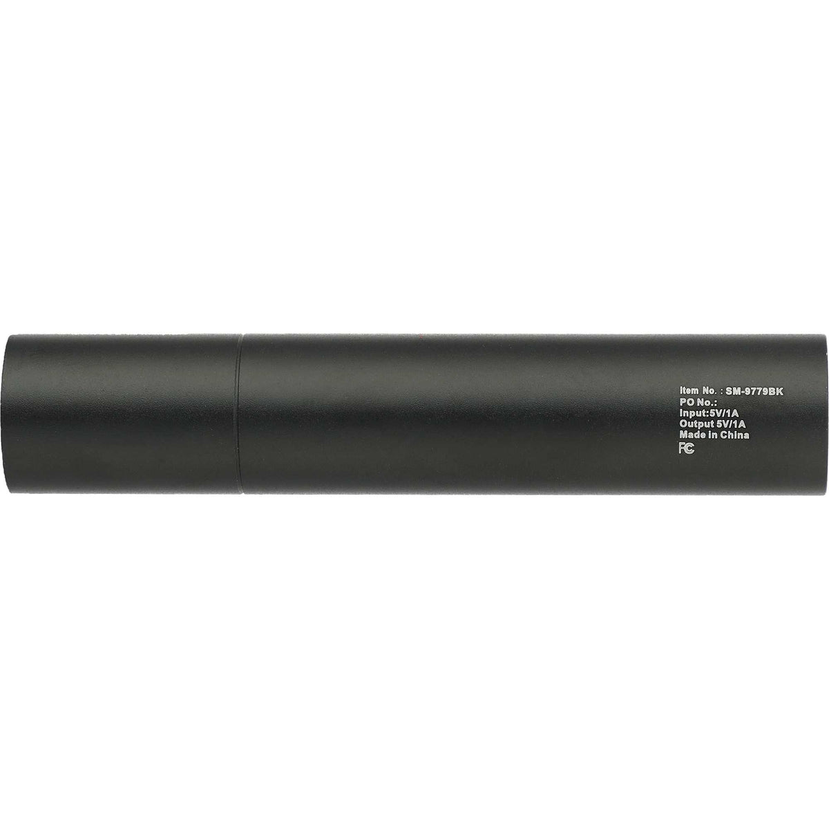 Rechargeable Aluminum Flashlight, 1,200 mAh - Black - Back