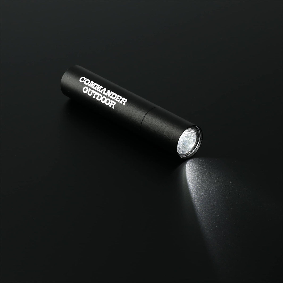 Rechargeable Aluminum Flashlight, 1,200 mAh - Black - Right Angle
