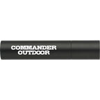 Rechargeable Aluminum Flashlight, 1,200 mAh Laser Engraving - Black - Front