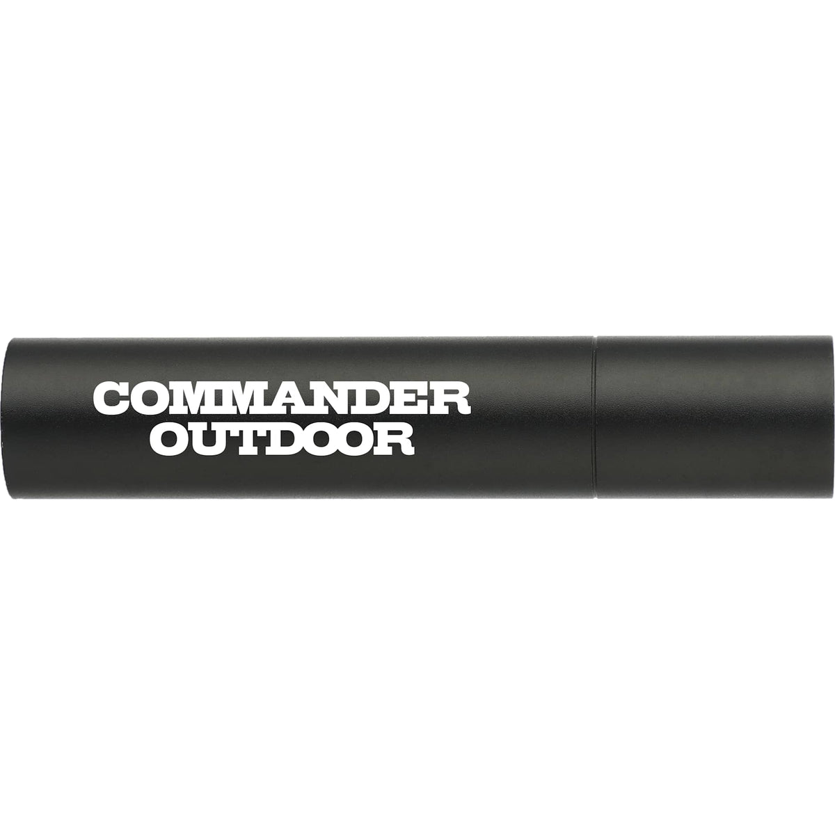 Rechargeable Aluminum Flashlight, 1,200 mAh Laser Engraving - Black - Front