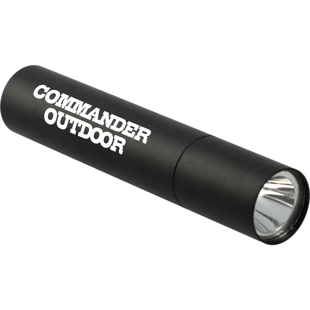 Rechargeable Aluminum Flashlight, 1,200 mAh Laser Engraving - Black - Right Angle 2