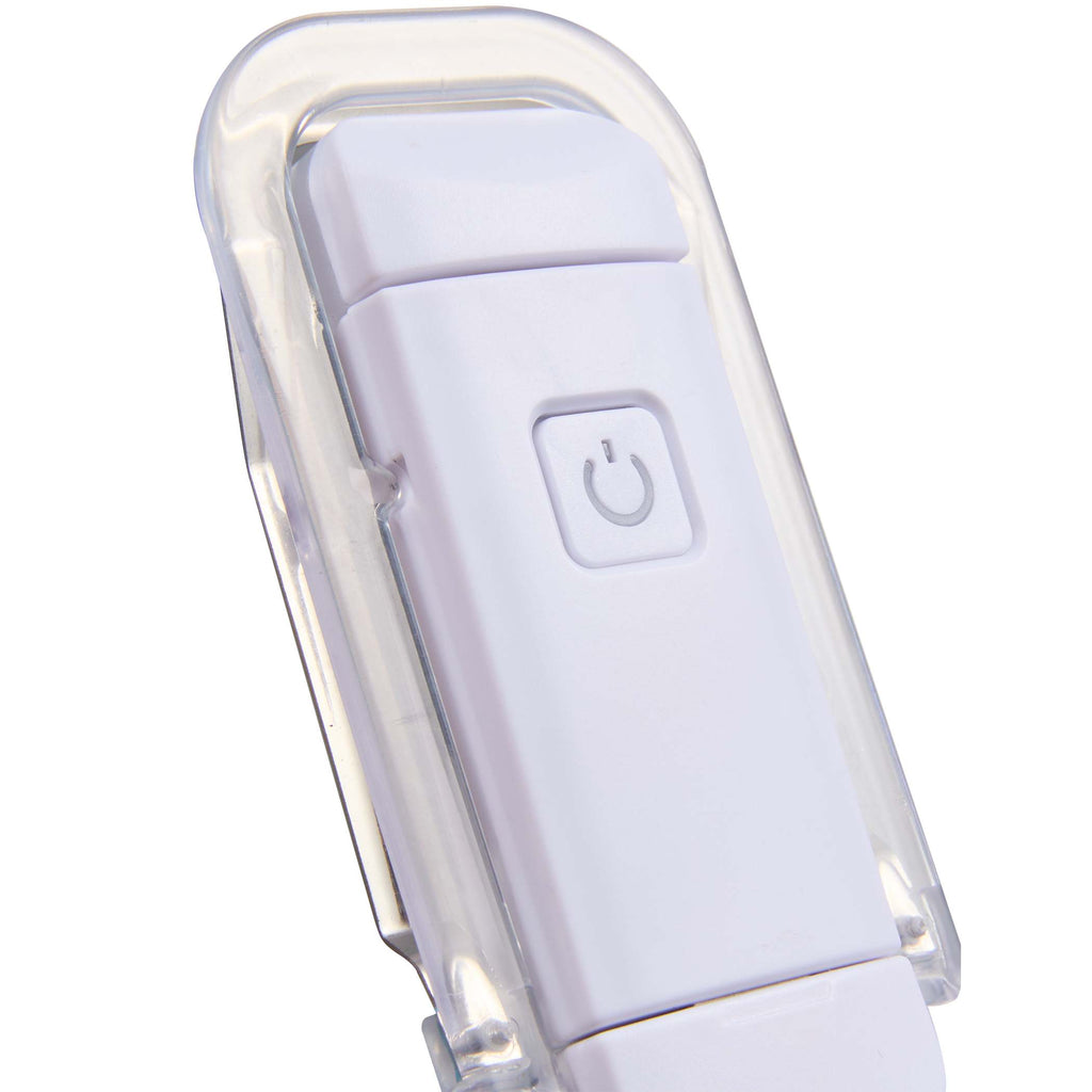Rechargeable Clip On Book Light in Recycled Plastic Full Color - White - Detailtif
