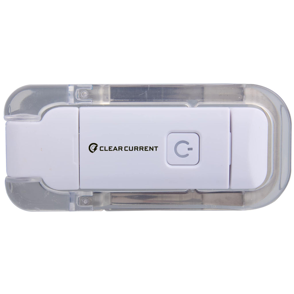Rechargeable Clip On Book Light in Recycled Plastic Full Color - White - Front Hinge Left