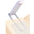 Rechargeable Clip On Book Light in Recycled Plastic Full Color - White - Propped