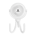 Rechargeable Fan with a Flexible Tripod, Portable - White - Pad Print