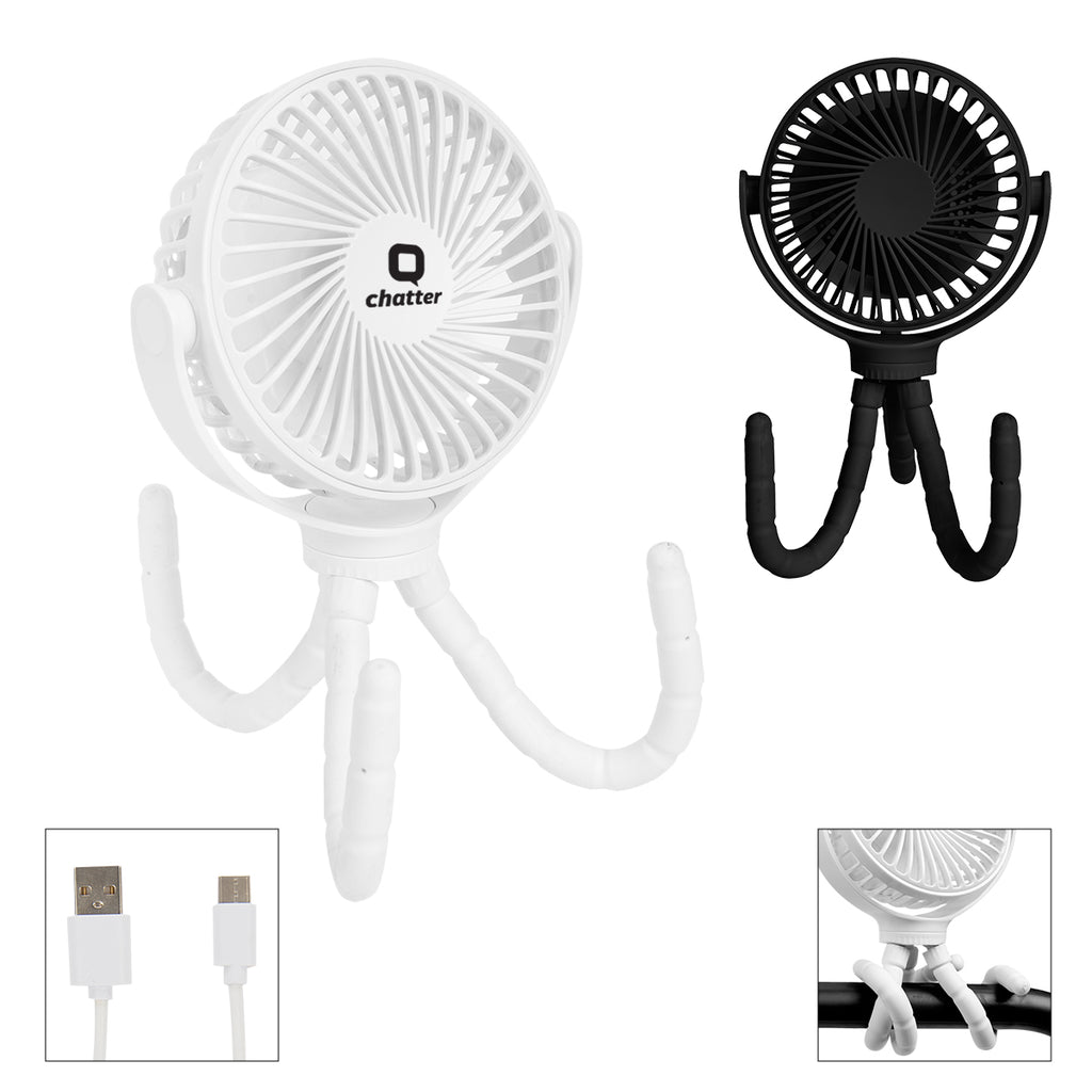 Rechargeable Fan with a Flexible Tripod, Portable