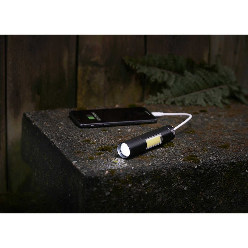Rechargeable Flashlight with COB Side Light, 2,200 mAh Full Color - Black - Front 5