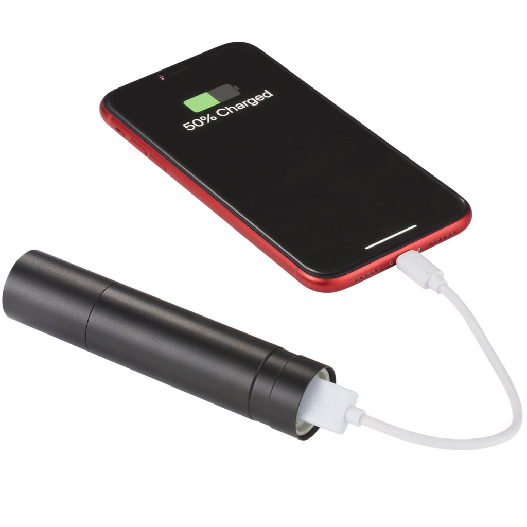 Rechargeable Flashlight with COB Side Light, 2,200 mAh Laser Engraving - Black - Left Angle 2
