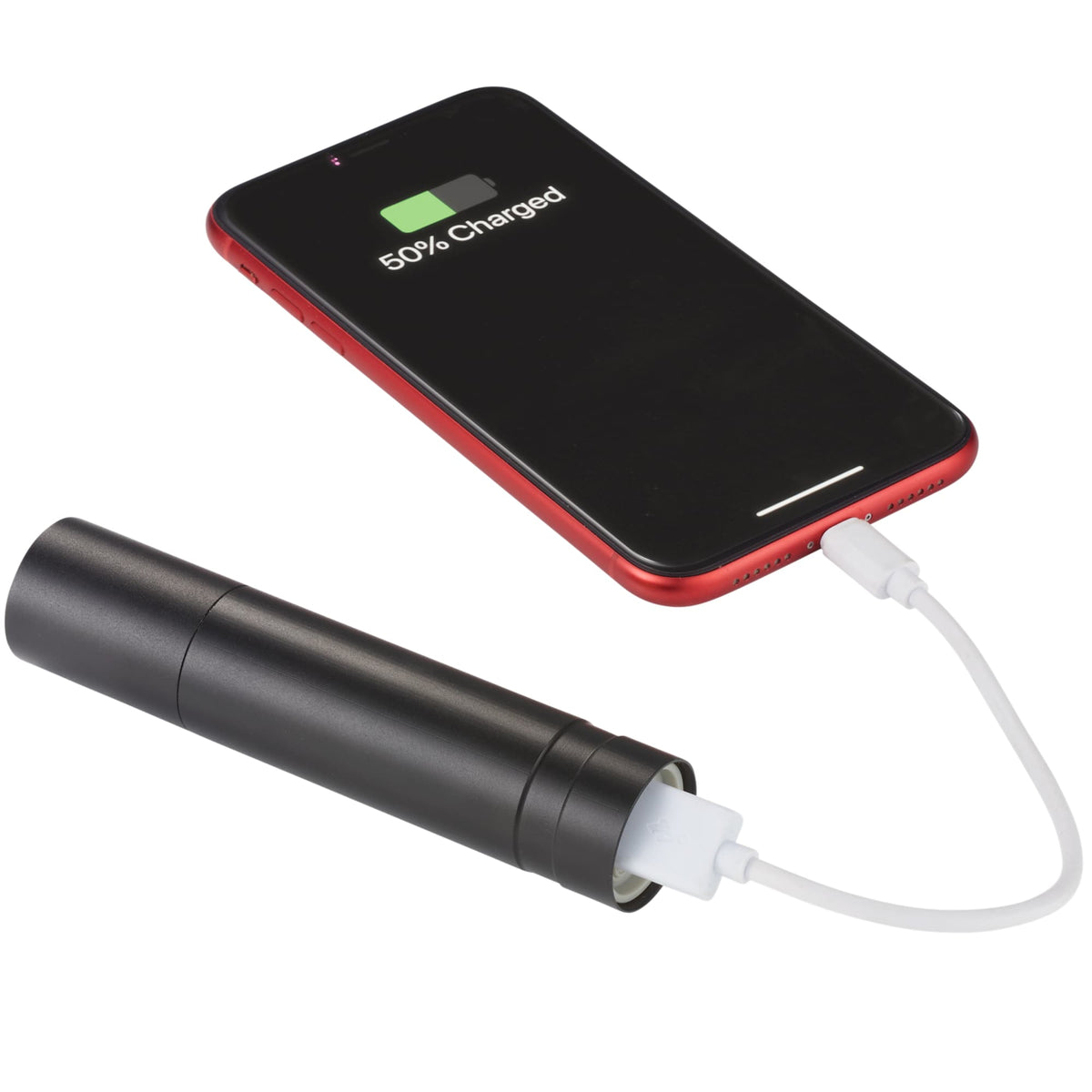 Rechargeable Flashlight with COB Side Light, 2,200 mAh Laser Engraving - Black - Left Angle 2