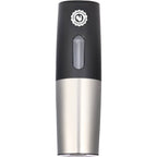 Rechargeable Gravity Pepper Mill with LED Light Laser Engraving - Steel - Front 2