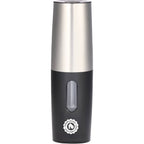 Rechargeable Gravity Pepper Mill with LED Light Laser Engraving - Steel - Front