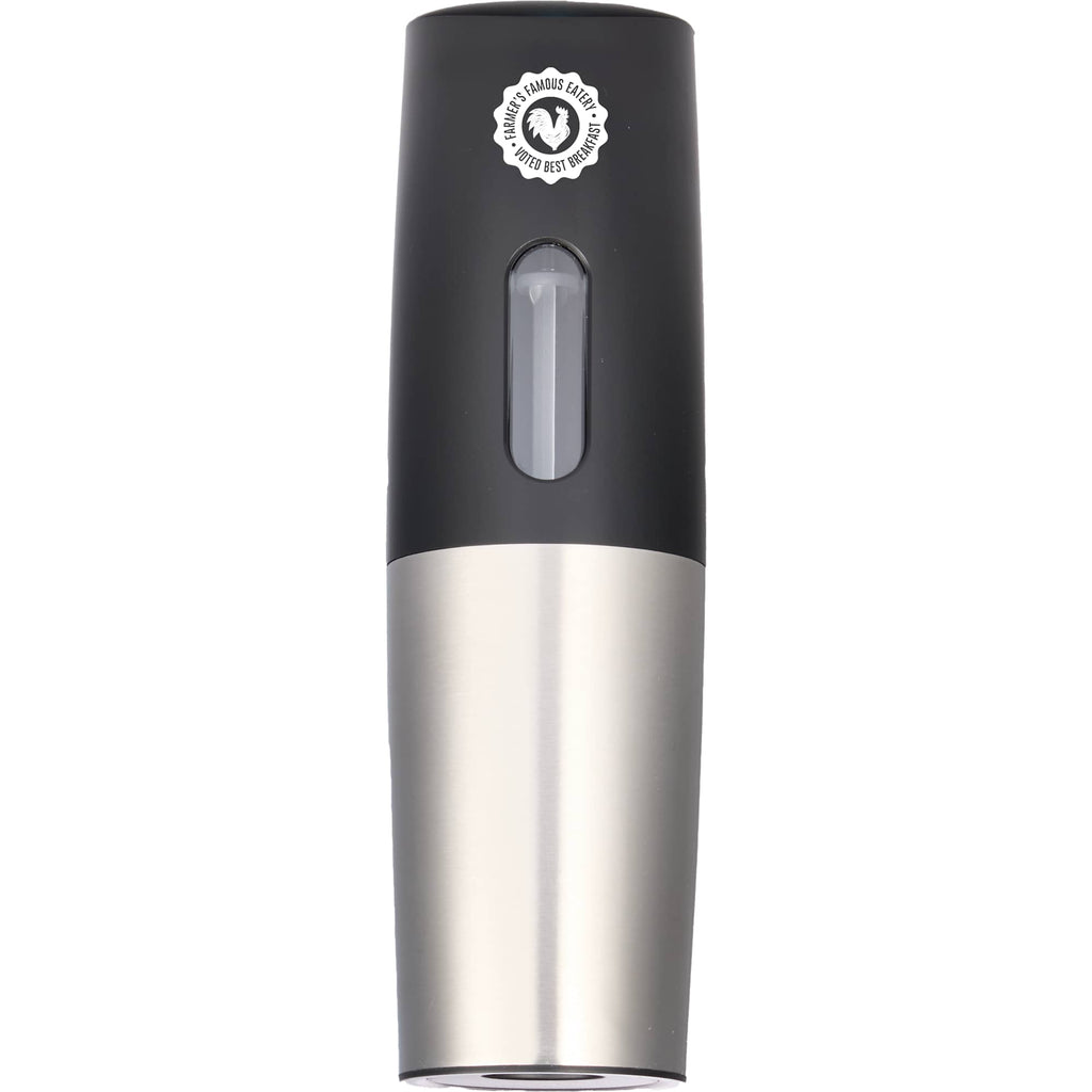 Rechargeable Gravity Pepper Mill with LED Light - Steel - Front 2