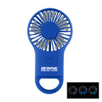 Rechargeable Handheld Fan with Carabiner - Royal Blue - Pad Print
