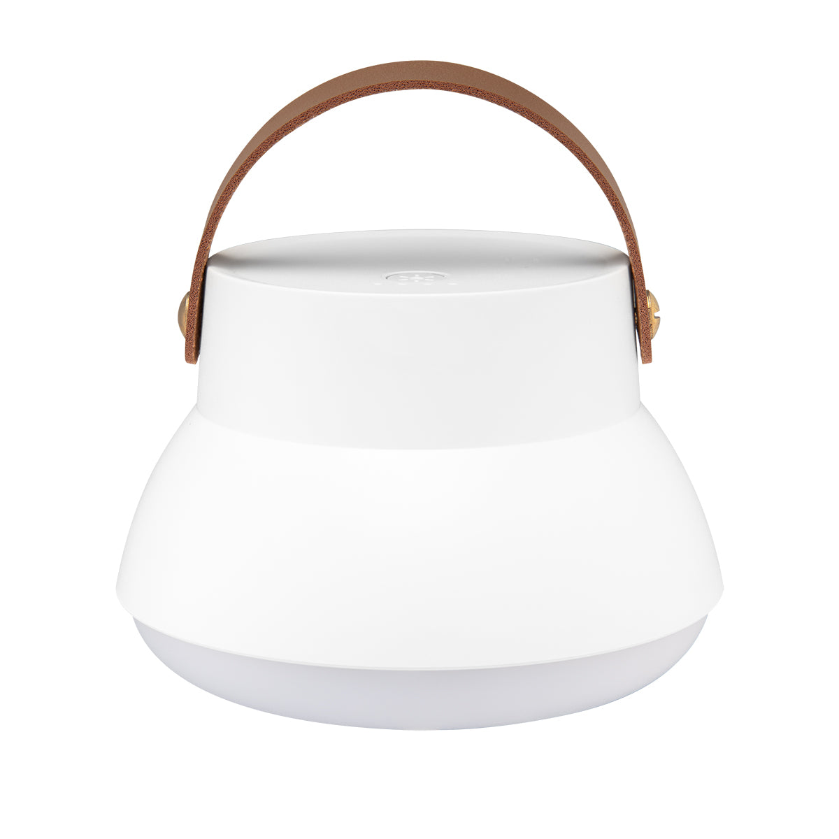 Rechargeable Lamp with Removable Lantern Top - White with Brown - Front