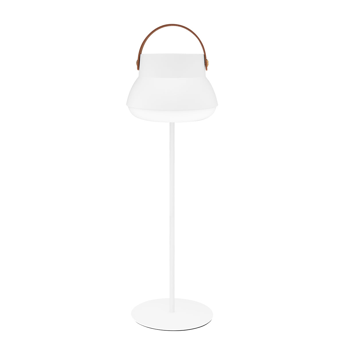 Rechargeable Lamp with Removable Lantern Top - White with Brown - Lamp