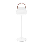 Rechargeable Lamp with Removable Lantern Top - White with Brown - Lamp