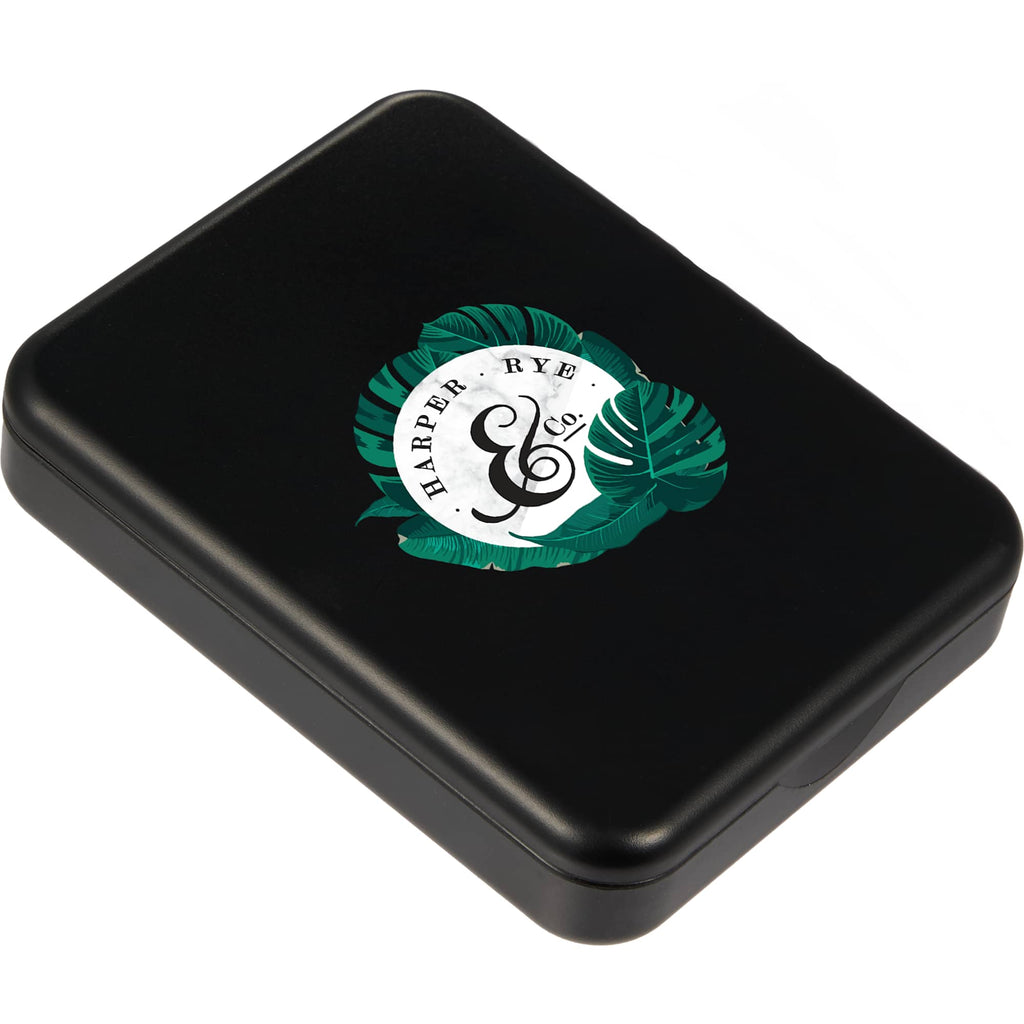 Rechargeable LED Compact Mirror in Recycled Plastic Full Color - Black - Right Angle Closed