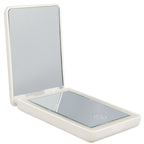 Rechargeable LED Compact Mirror in Recycled Plastic Full Color - White - Left Angle Open