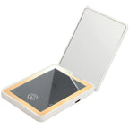 Rechargeable LED Compact Mirror in Recycled Plastic Full Color - White - Right Angle On Model