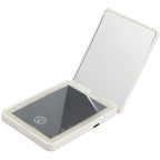 Rechargeable LED Compact Mirror in Recycled Plastic Full Color - White - Right Angle