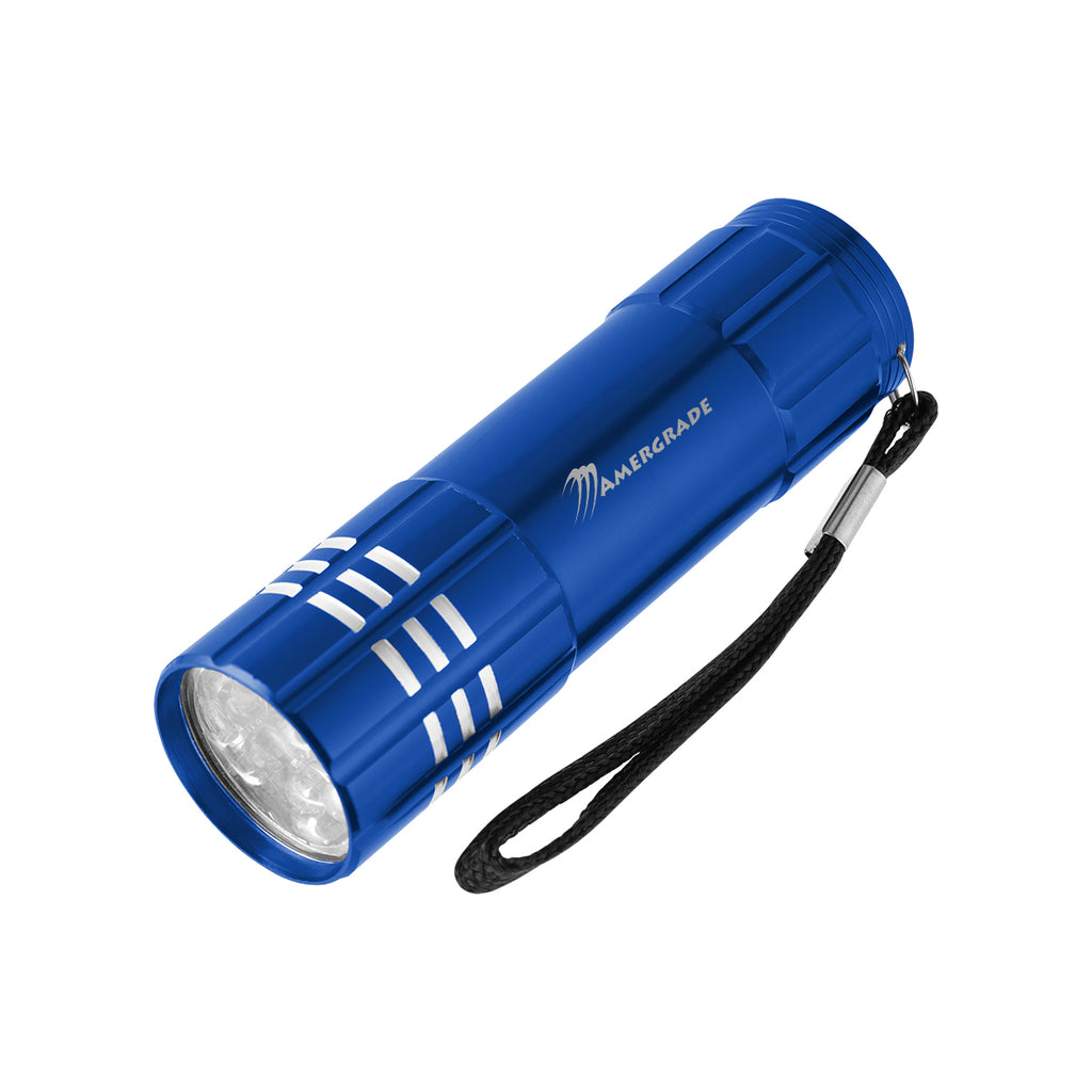Rechargeable LED Flashlight in Aluminum - Blue - Laser Engraving