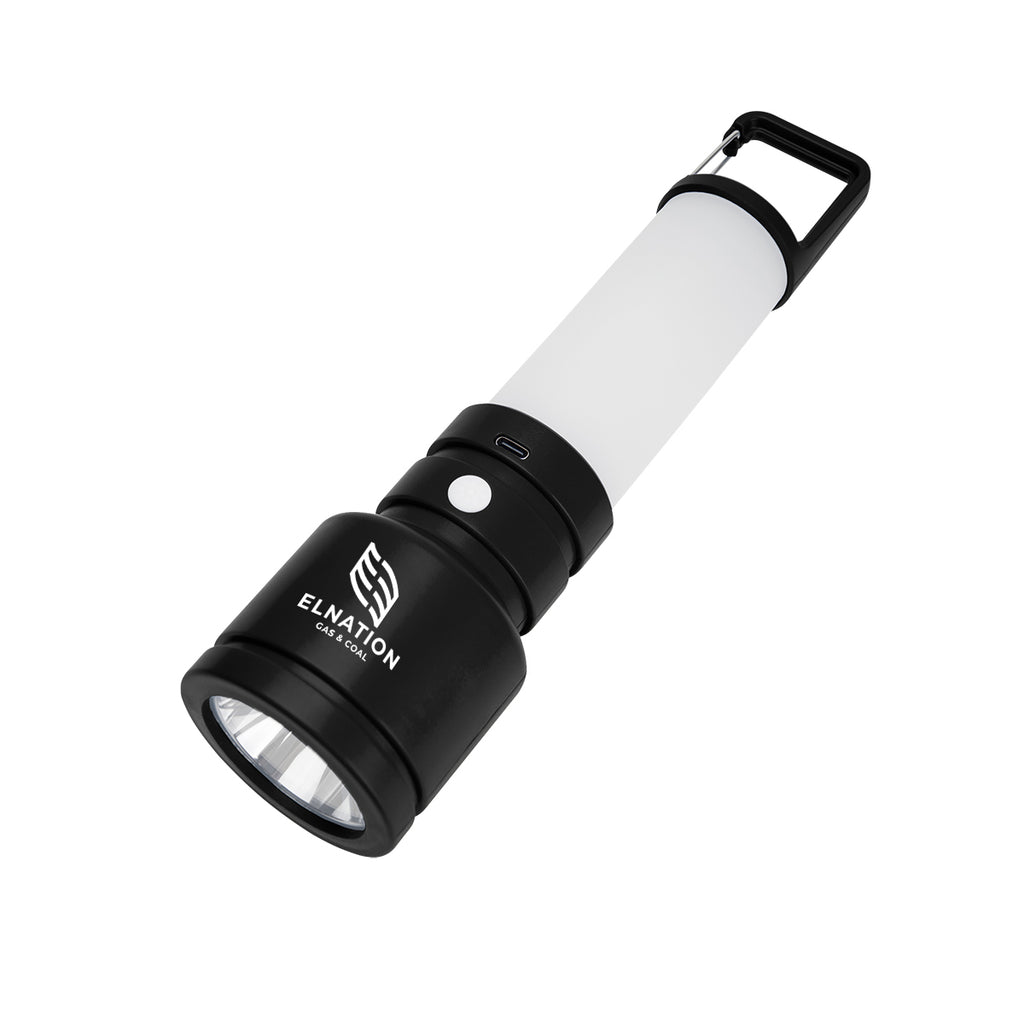 Rechargeable LED Work Light with Carabiner - Black - Pad Print