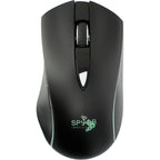 Rechargeable Light Up Logo Wireless Mouse Laser Engraving - Black - Front