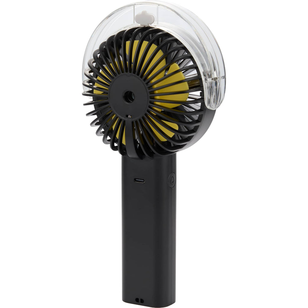 Rechargeable Misting Fan with LED Display - Black - Back Left Angle