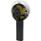 Rechargeable Misting Fan with LED Display - Black - Back Left Angle
