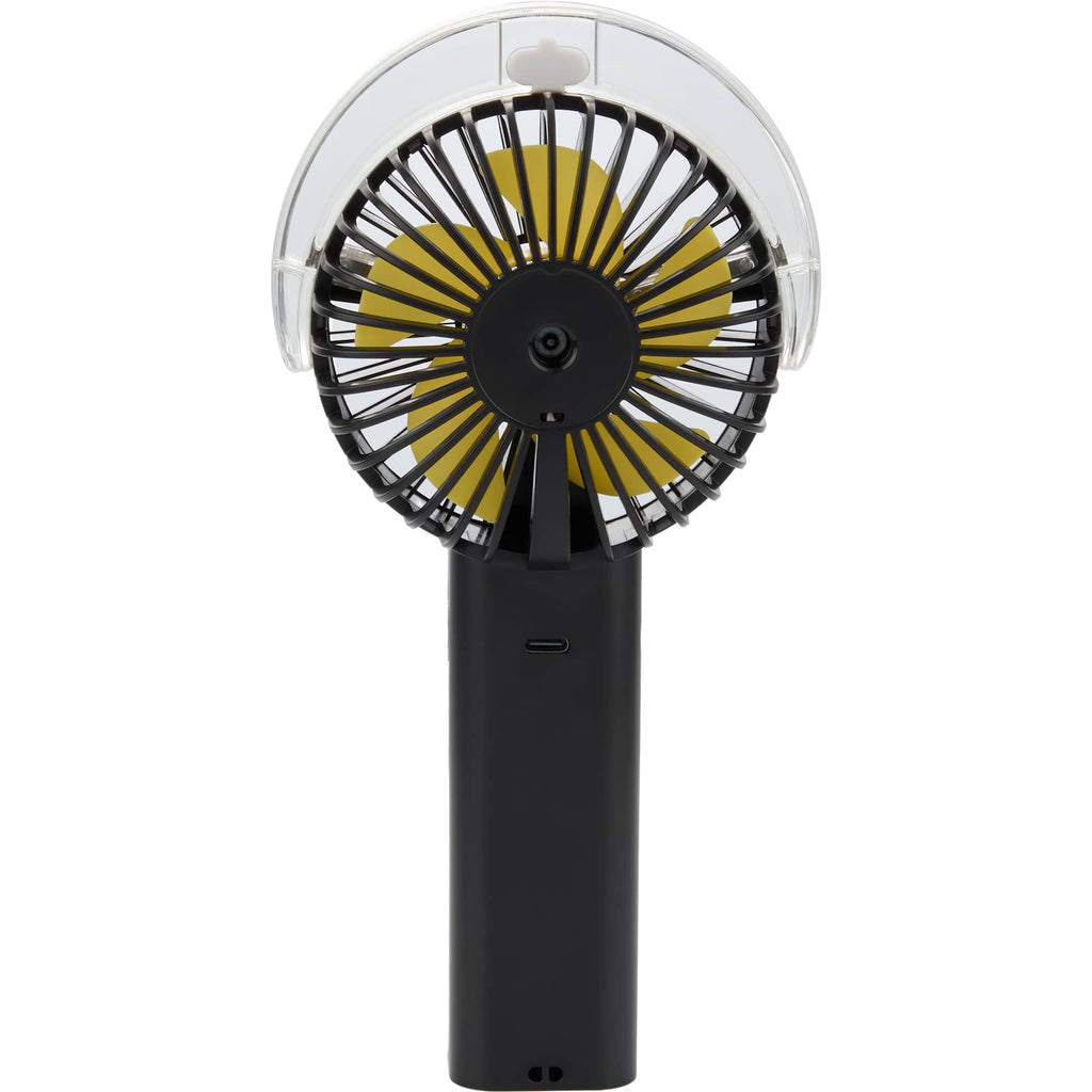 Rechargeable Misting Fan with LED Display - Black - Back