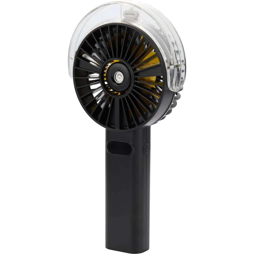 Rechargeable Misting Fan with LED Display - Black - Front Left Angle