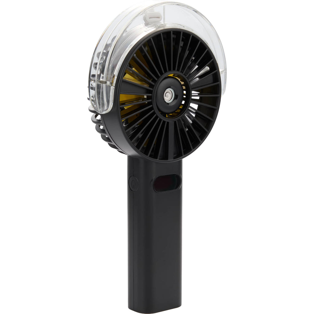 Rechargeable Misting Fan with LED Display - Black - Front Right Angle