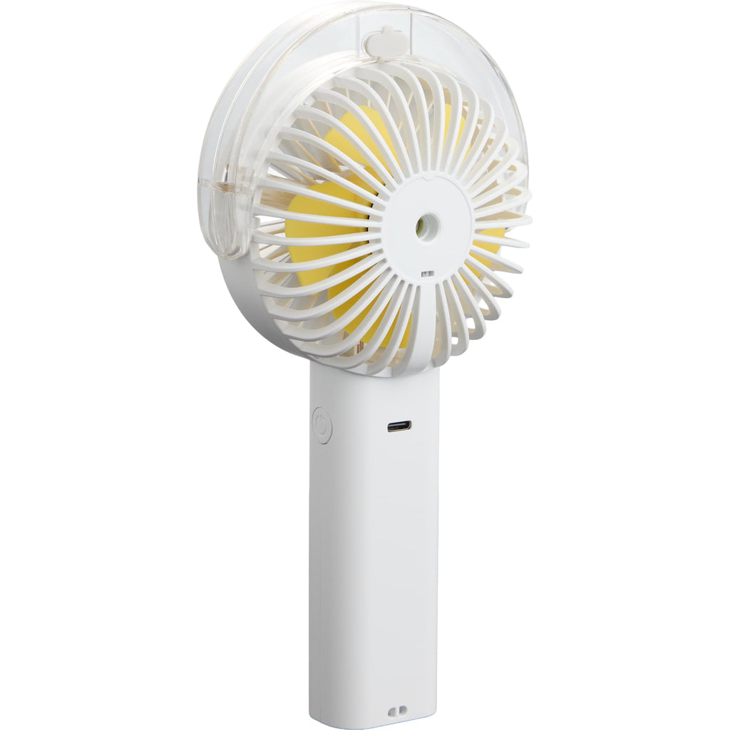 Rechargeable Misting Fan with LED Display - White - Back Right Angle
