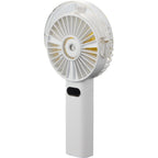 Rechargeable Misting Fan with LED Display - White - Front Left Angle