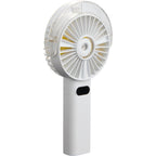 Rechargeable Misting Fan with LED Display - White - Front Right Angle