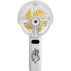 Rechargeable Misting Fan with LED Display - White - Front